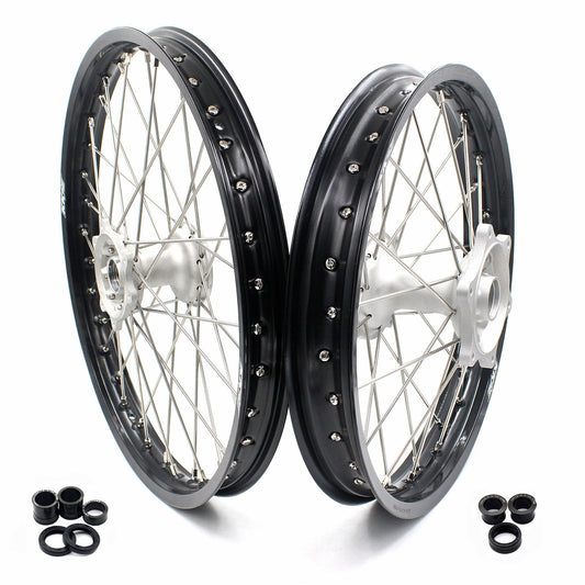 KKE 21" 19" MX Casting Alloy Wheels For HONDA CRF250R CRF450R CR125R CR250R 2002-2013 Silver&Black