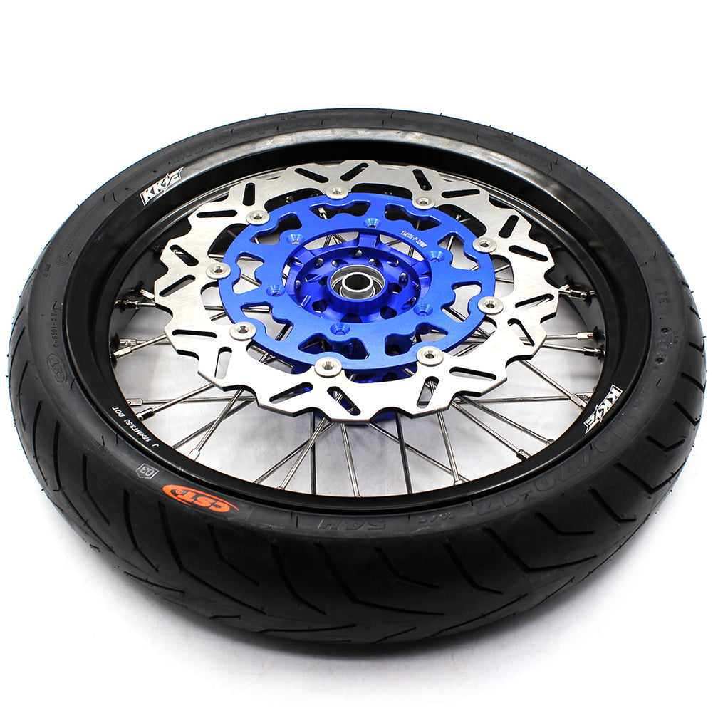 KKE 3.5/4.25*17inch Supermoto Spoked Wheels CST Tires For SUZUKI DRZ400 DRZ400E DRZ400S