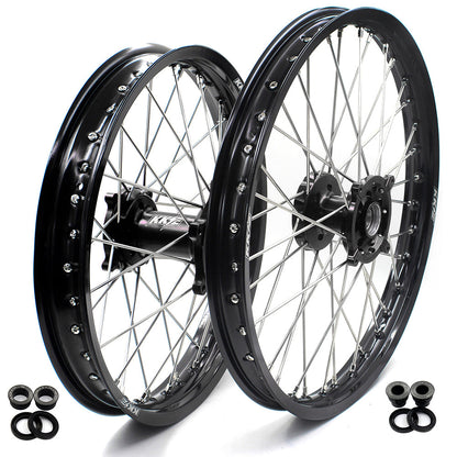 KKE 21 & 18 Enduro Wheels Rims for Husqvarna TE TC FE FC SMR TXC  2000-2013 Red Hubs