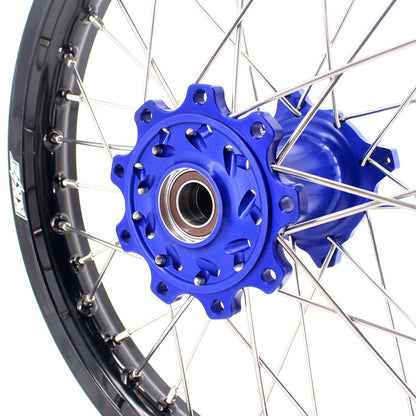 KKE 21 & 18 Enduro Rims for TM EN MX SMR 125-300 Blue Hub Black Rims