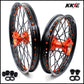 KKE 19"*1.6/16"*1.85 Big Kid's Wheels Rims Set For KTM SX85 2021 2022 2023 2024 Orange Nipples & Black Spokes
