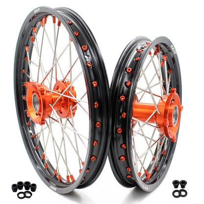 KKE 17"*1.4/14"*1.6 Kid's Big Wheels Rims Fit KTM SX 85 2003-2020 Orange Nipples