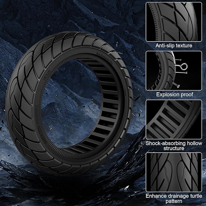 10x2.125 Solid Rubber Scooter Tire Tire for Gotrax G4 Xr V2 Ninebot F25 F65 Hiboy S2 Pro