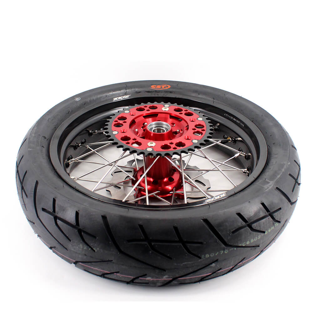 KKE 3.5 & 4.25 Supermoto Tires Rims Fit For HONDA CRF250X CRF450X 2005-2018