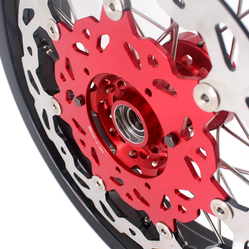 KKE 3.5 & 4.25 Cush Drive Supermoto Rims For HONDA XR650R 2000-2008 Red & Black