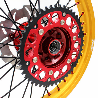 KKE 1.6"x21" & 2.15"x19" Wheels for Honda CRF / CR — Red/Gold