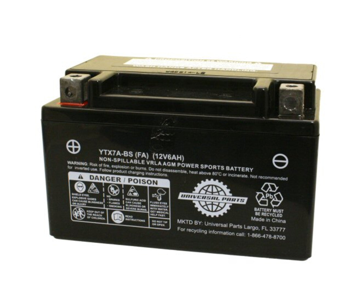 12V 6AH Battery YTX7A-BS - Factory Activated
