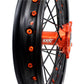 KKE 19"×1.6/16"×1.85 Spoke Kid's Big Wheels Rims Fit KTM SX 85 2003-2020 Orange Nipples & Black Spokes