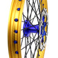 KKE 21"&19" Mx Dirtbike Cast Wheels For YAMAHA YZ125 YZ250 1999-2016 YZ250F YZ450F 2003-2015 Gold Rim Black Spokes With Disc
