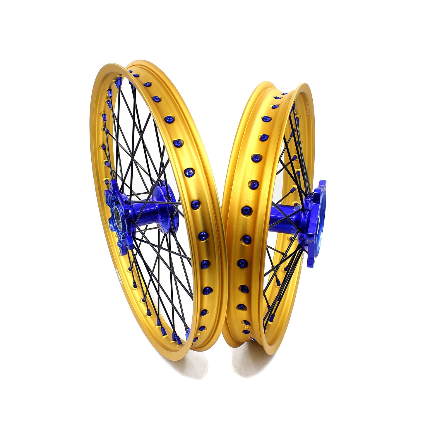 KKE 21"&19" Mx Dirtbike Cast Wheels For YAMAHA YZ125 YZ250 YZ250F YZ450F Gold Rim Black Spokes