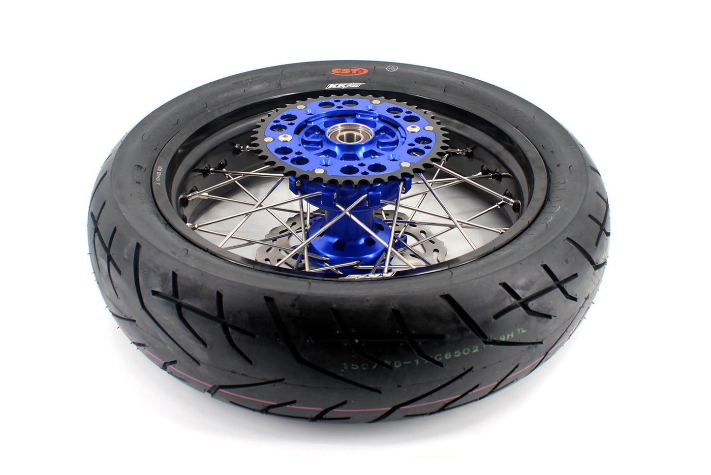 KKE 3.5/4.25*17inch Cush Drive Rims Tires For YAMAHA WR250F 2001-2019 WR450F 2003-2018 Blue Hub