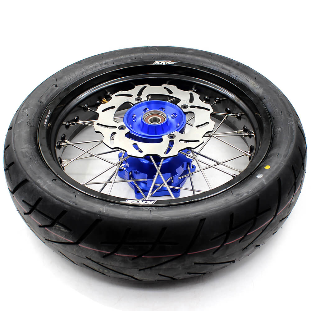 KKE 3.5/4.25*17inch Cush Drive Supermoto Wheels Tires For SUZUKI DR650SE 1996-2021