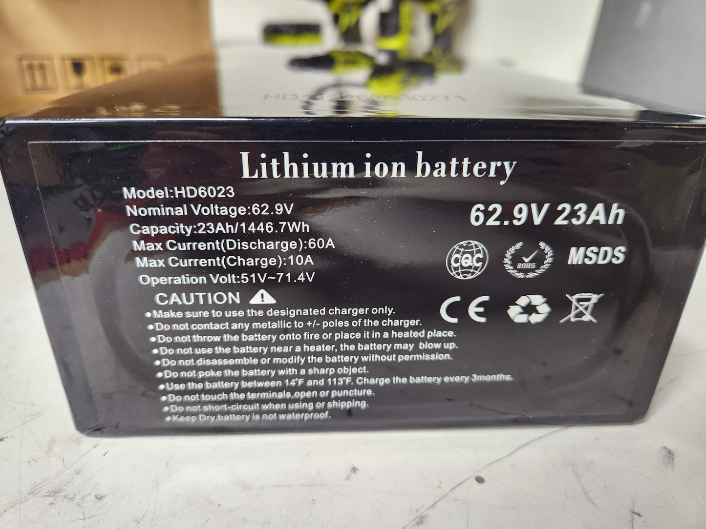 ONYX Motorbikes stock CTY2 Battery (62.9V 23AH)