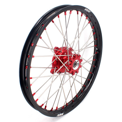 KKE 21" 18" OEM Size Motorcycle Alloy Wheels Rims Compatible with HONDA XR650L 1993-2025 Red Nipples