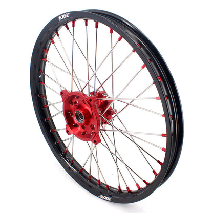 KKE 21" 18" OEM Size Motorcycle Alloy Wheels Rims Compatible with HONDA XR650L 1993-2025 Red Nipples