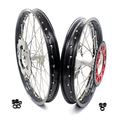 KKE 21" 19" MX Casting Alloy Wheels For HONDA CRF250R CRF450R CR125R CR250R 2002-2013 Silver&Black