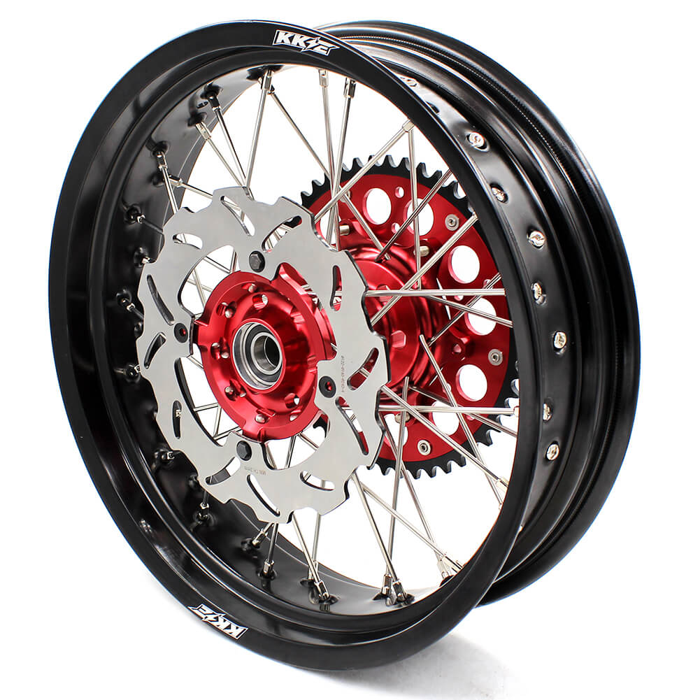 KKE 17 inch Supermoto Wheels Rims for HONDA XR650L 1993-2024 Red Hub Discs