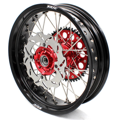 KKE 17 inch Supermoto Wheels Rims for HONDA XR650L 1993-2024 Red Hub Discs
