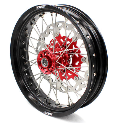 KKE 17 inch Supermoto Wheels Rims for HONDA XR650L 1993-2024 Red Hub Discs