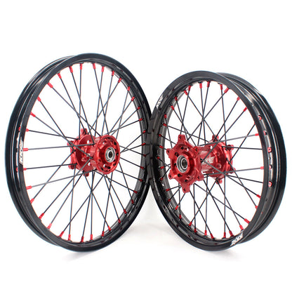 KKE 21 & 19 MX Rims for Suzuki RMZ250 2007-2024 RMZ450 2005-2024 Black Spokes