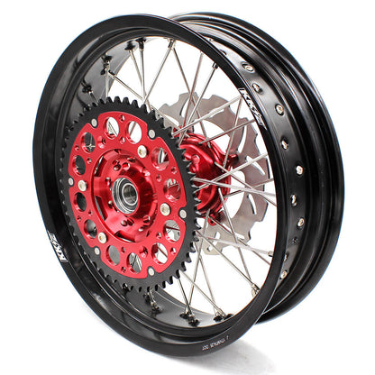 KKE 17 inch Supermoto Wheels Rims for HONDA XR650L 1993-2024 Red Hub Discs