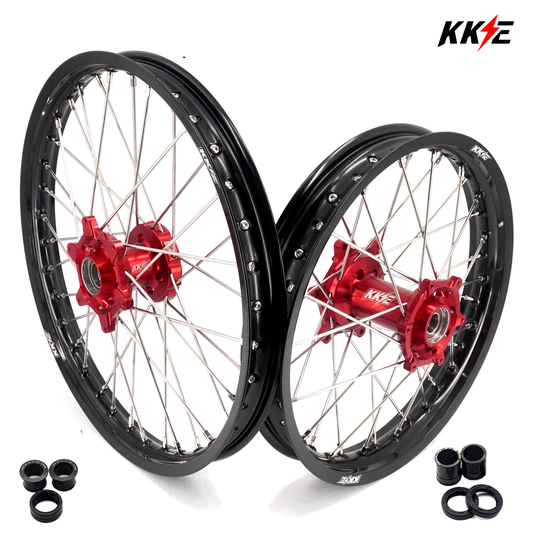 KKE 21 & 18 Spoked Enduro Wheels Rims Set FOR BETA RR 2013-2024 Red