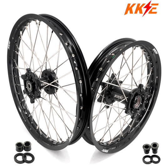 KKE 21/18 Enduro Dirtbike Wheel Rim For SUZUKI DRZ400 DRZ400S DRZ400E Black Hub & Rim