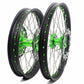 KKE 21 & 19 MX Wheels for Kawasaki KX250F 2019 and 2021 Green Nipple(2020 Excluded)