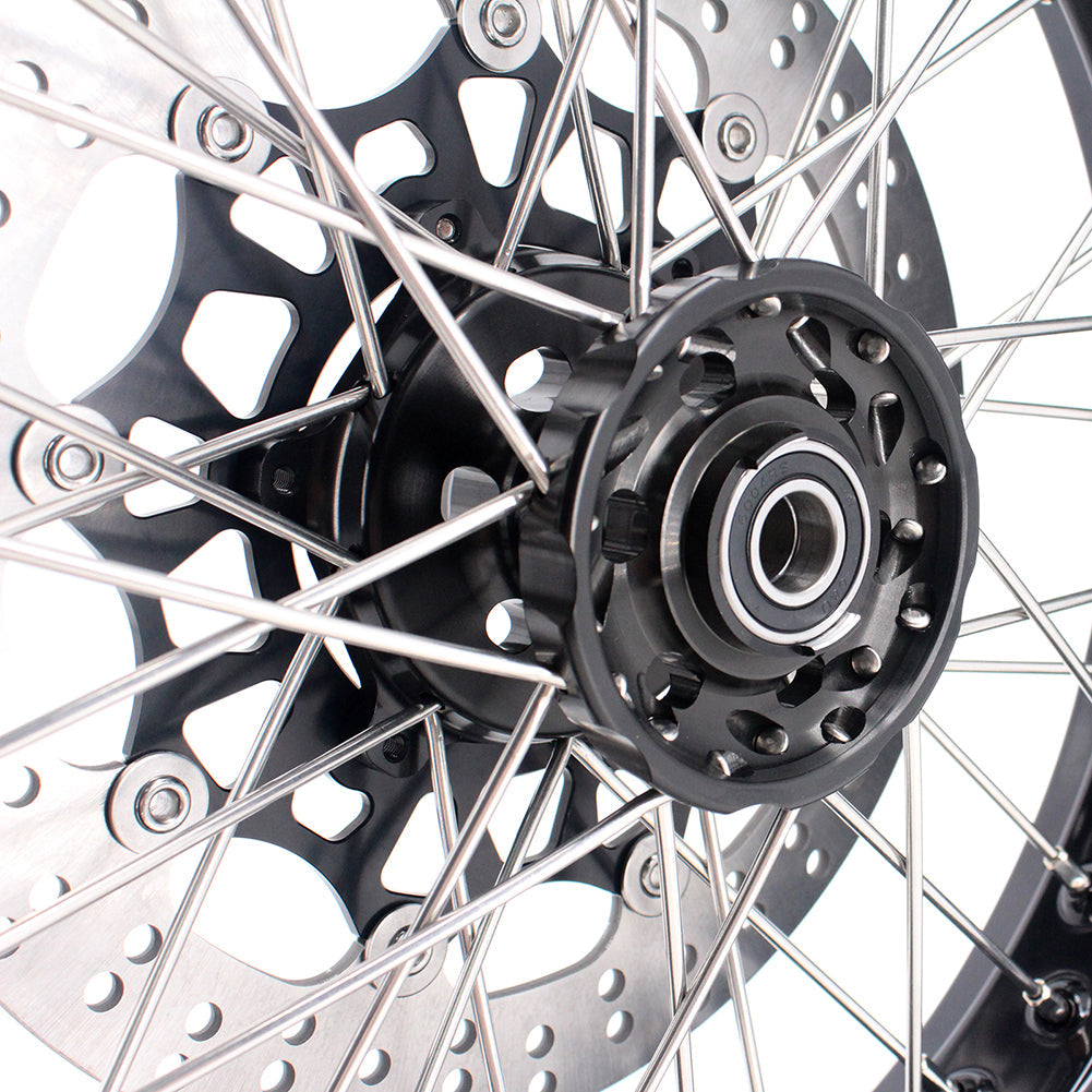 KKE 3.5 & 5.0 17 Inch Wheels for Yamaha WR250F 2001 WR450F 2003-2018 Black