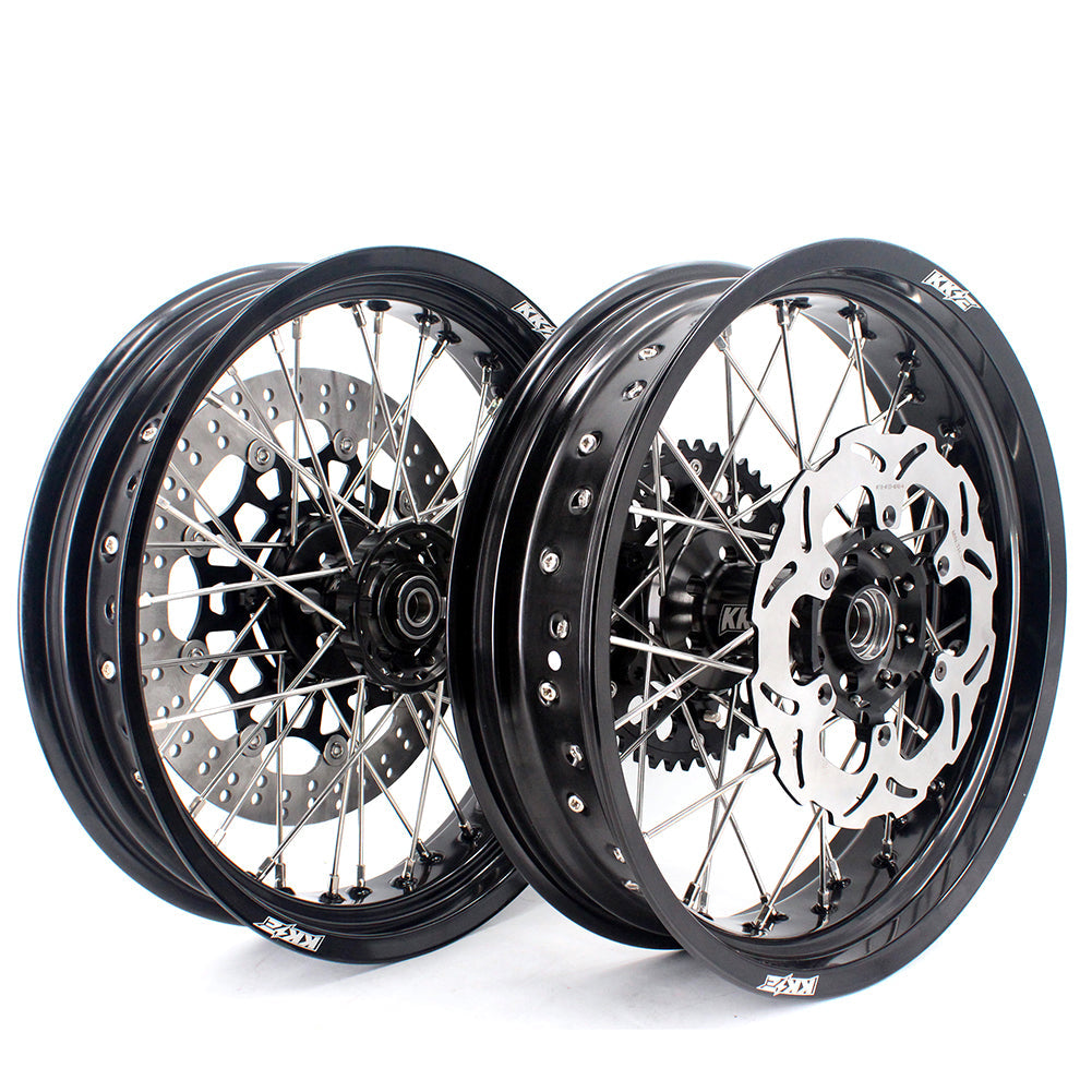 KKE 3.5 & 5.0 17 Inch Wheels for Yamaha WR250F 2001 WR450F 2003-2018 Black