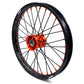 KKE 17/14 Spoked Kid's Small Wheels For KTM SX85 2021-2024 Orange Nipples & Black Spokes
