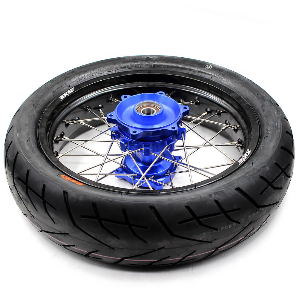 KKE 3.5/4.25*17inch Cush Drive Supermoto Wheels Tires For SUZUKI DR650SE 1996-2021