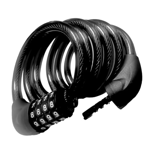 Bike Cable Lock 6FT Long, 4 Digit Resettable Combination Lock