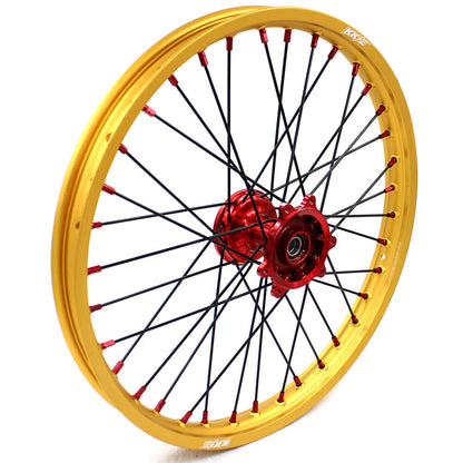 KKE 1.6"x21" & 2.15"x19" Wheels for Honda CRF / CR — Red/Gold