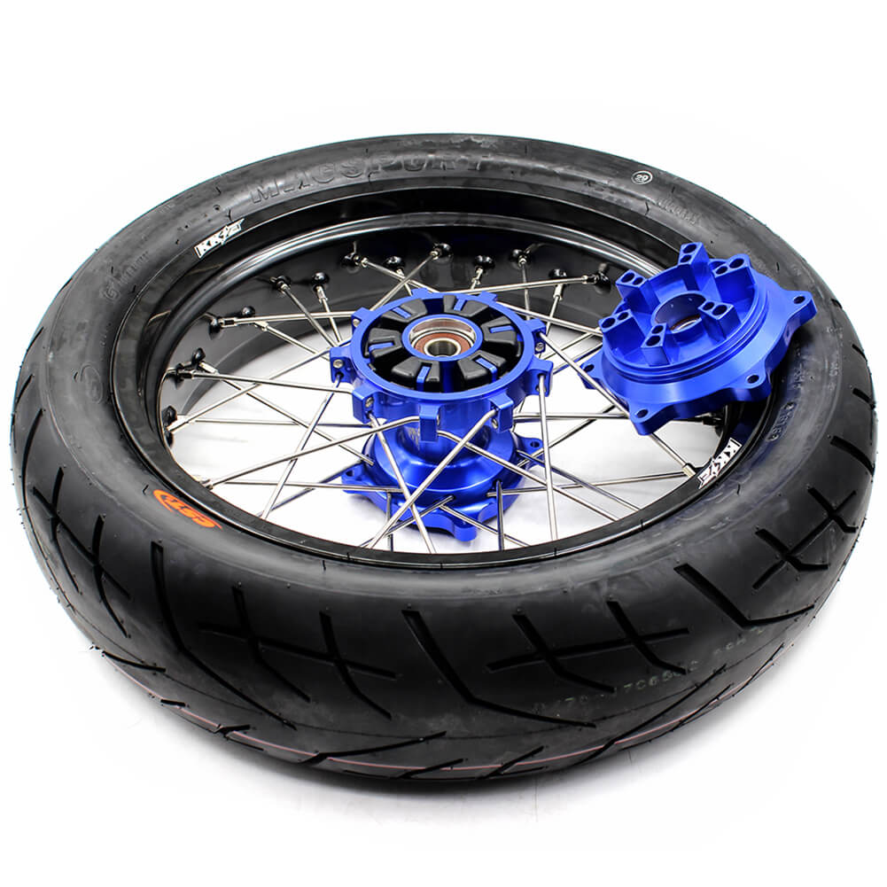 KKE 3.5/4.25*17inch Cush Drive Supermoto Wheels Tires For SUZUKI DR650SE 1996-2021