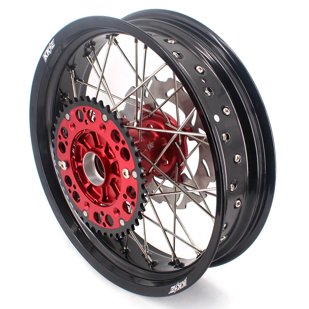 KKE 3.5 & 4.25 Cush Drive Supermoto Rims For HONDA XR650R 2000-2008 Red & Black
