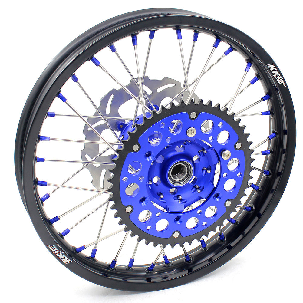 KKE 21"&18" Enduro Diretibke Wheels For YAMAHA YZ125 YZ250 1999-2016 YZ250F YZ450F 2003-2015 Blue Nipples With Disc
