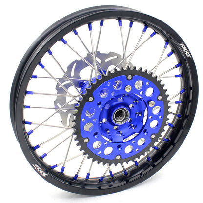 KKE 21"&18" Enduro Diretibke Wheels For YAMAHA YZ125 YZ250 1999-2016 YZ250F YZ450F 2003-2015 Blue Nipples With Disc