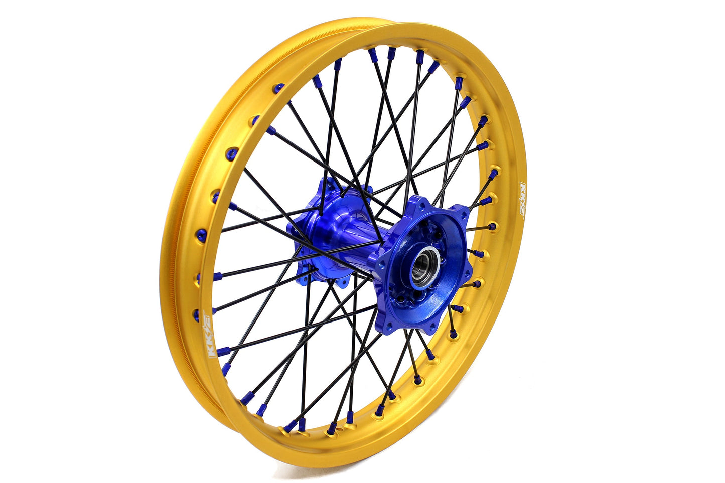 KKE 21"&19" Mx Dirtbike Cast Wheels For YAMAHA YZ125 YZ250 YZ250F YZ450F Gold Rim Black Spokes