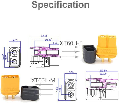ONYX XT60 Charge Connector — Male and Female Pair