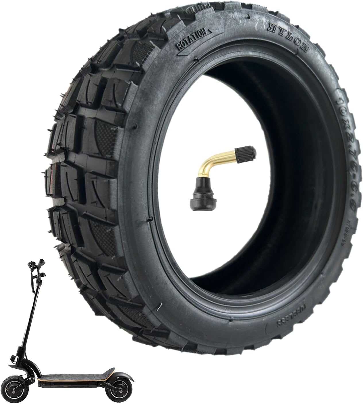 10x2.75-6.5 Off-Road Vacuum Tire, 10 Inch Electric Scooter Replacement tire, Compatible With Speedway 5 Dualtron 3 Hover-1 Alpha gotrax G4 Electric Scooter