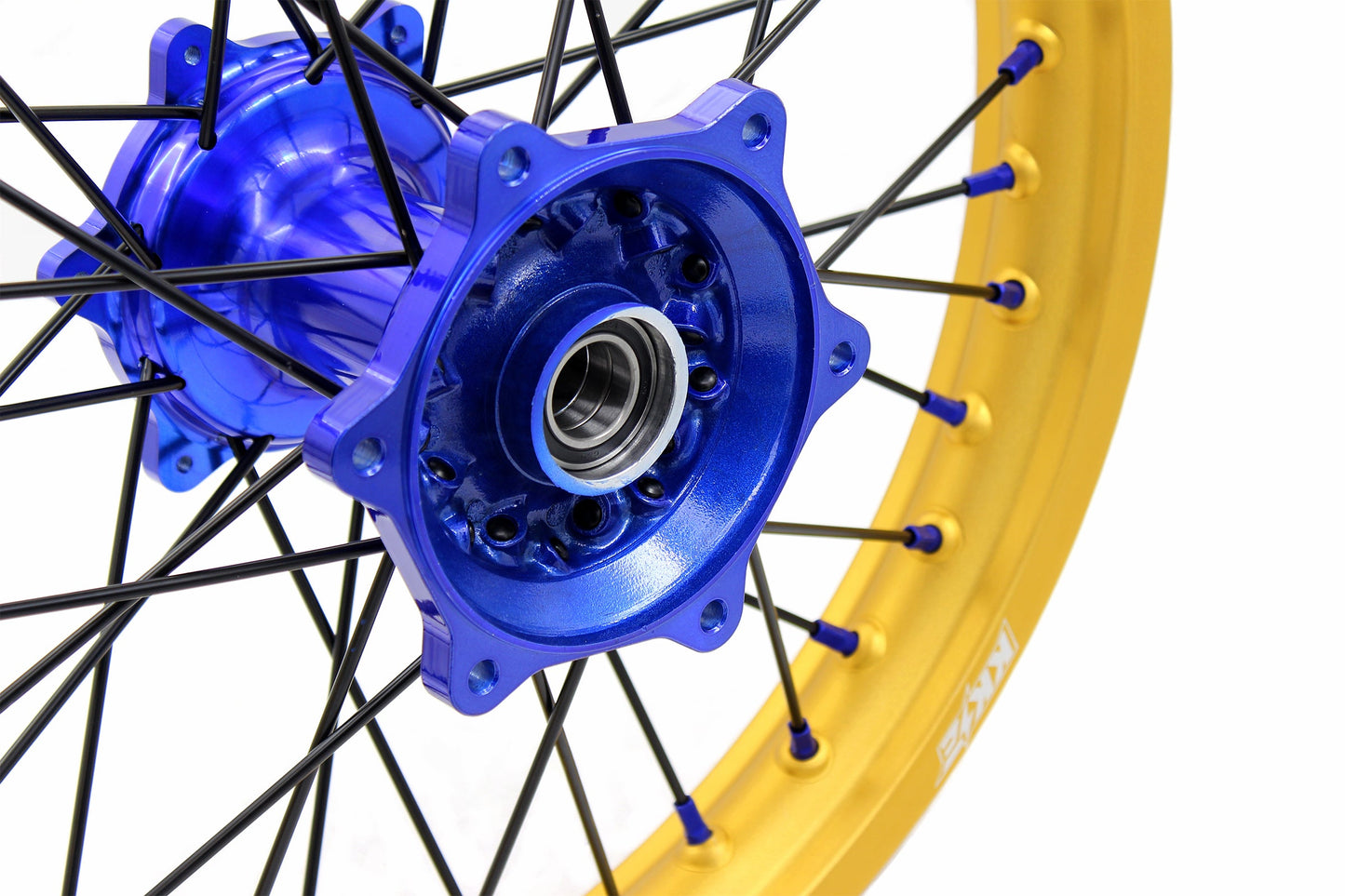 KKE 21"&19" Mx Dirtbike Cast Wheels For YAMAHA YZ125 YZ250 YZ250F YZ450F Gold Rim Black Spokes