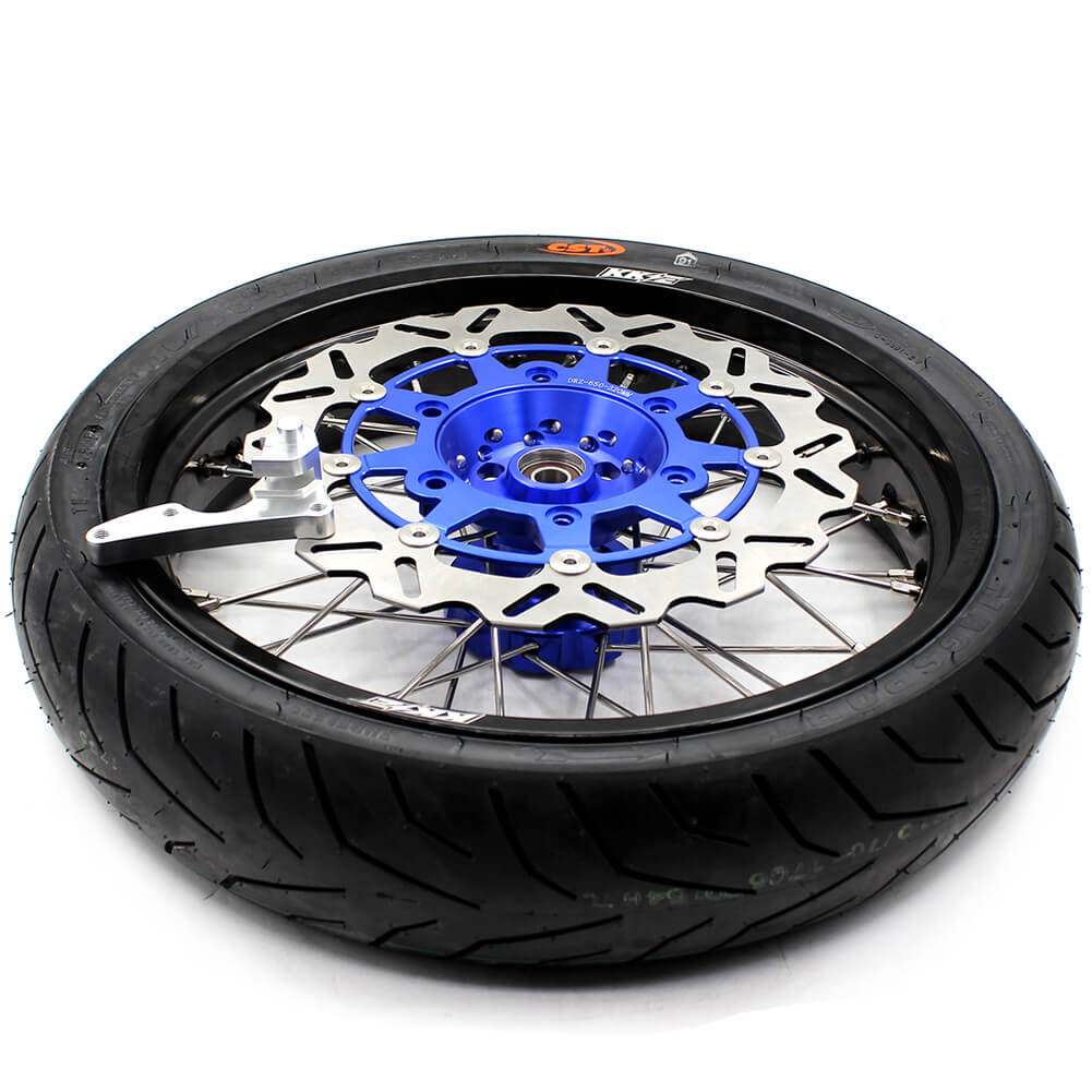 KKE 3.5/4.25*17inch Cush Drive Supermoto Wheels Tires For SUZUKI DR650SE 1996-2021
