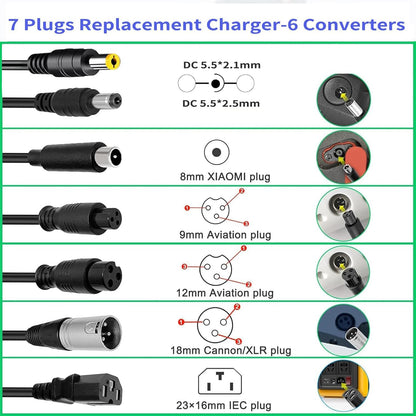 58.8V 3A Charger with 7 Plugs
