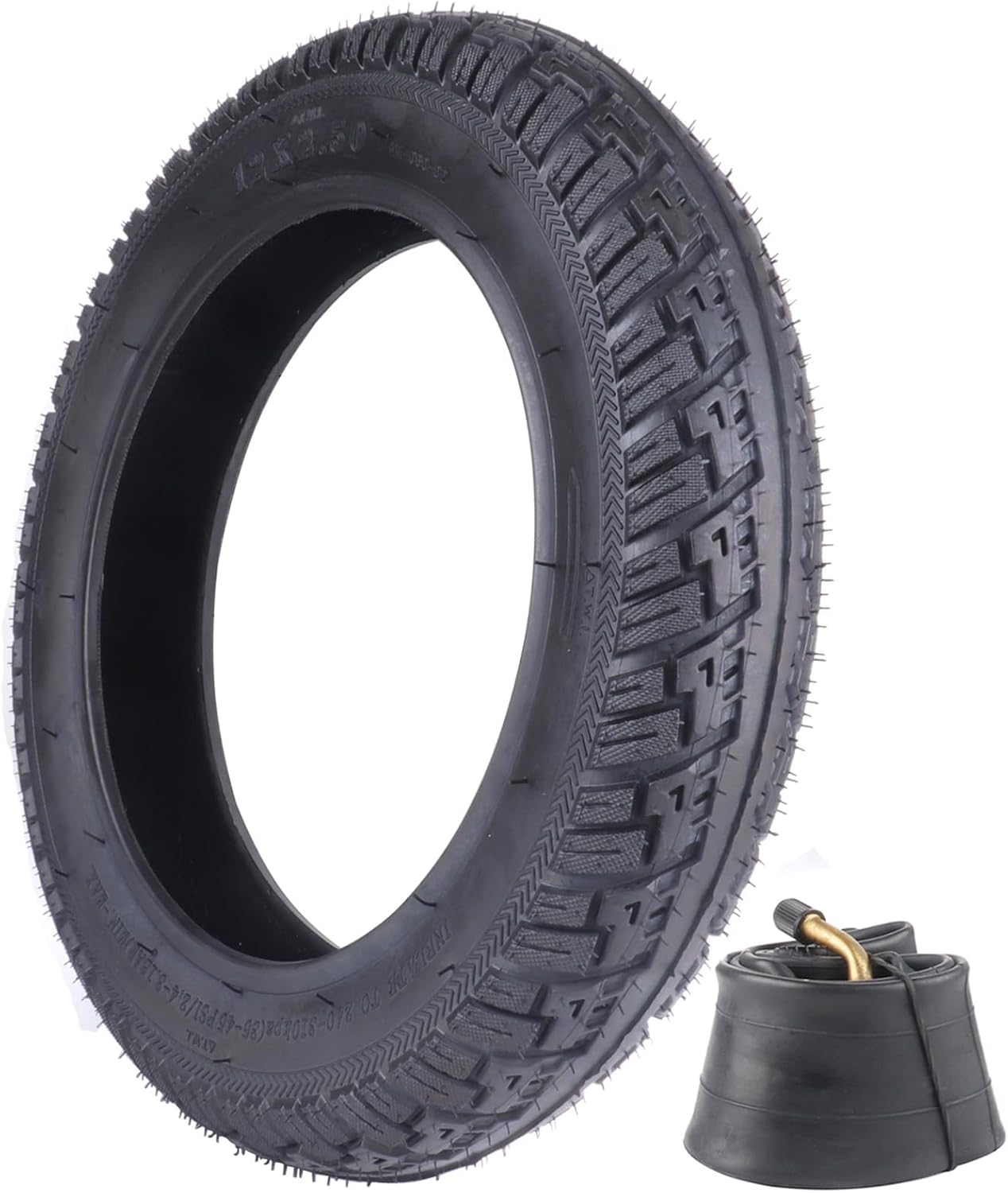 12x2.50 Replacement Tire & Inner Tube Set with Angled Valve Stem