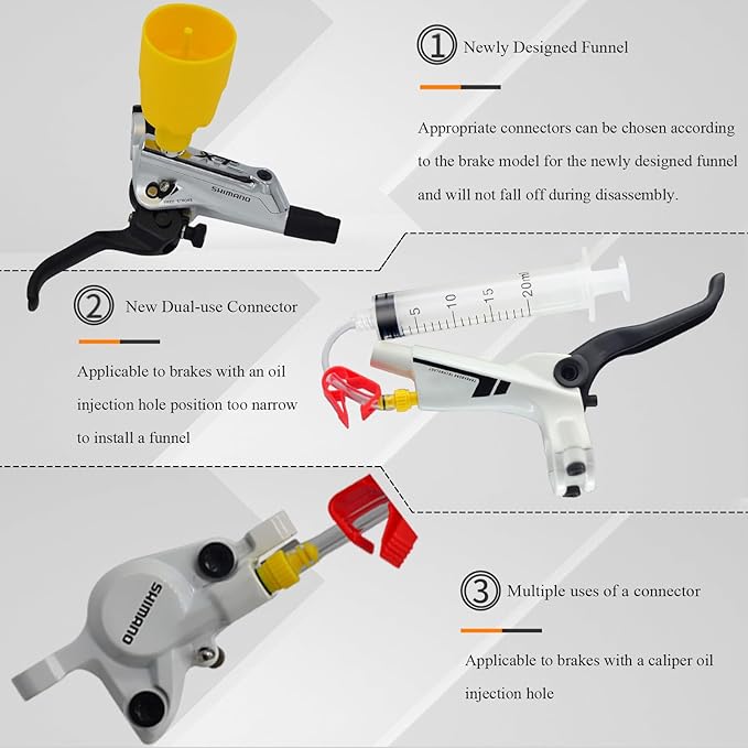 Universal Bicycle Hydraulic Disc Brake Bleed Kit - Compatible with Shimano Tektro Magura Hayes Formula Hope Giant and Other High-Performance Brake Systems