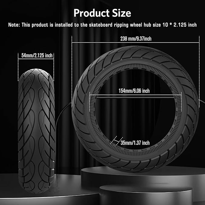 10x2.125 Solid Rubber Scooter Tire Tire for Gotrax G4 Xr V2 Ninebot F25 F65 Hiboy S2 Pro
