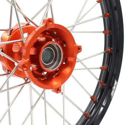 KKE 17"*1.4/14"*1.6 Kid's Big Wheels Rims Fit KTM SX 85 2003-2020 Orange Nipples