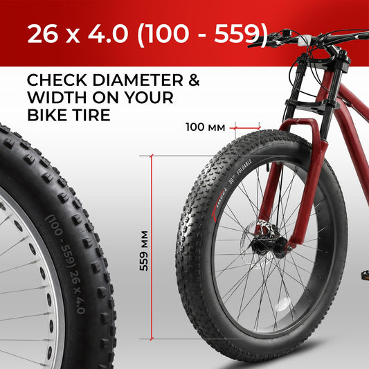 Fincci Pair 26x4.0 Fat Bike Tires - Big 26 inch Bike Tires