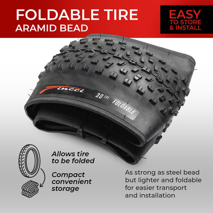 Fincci Pair 26x4.0 Fat Bike Tires - Big 26 inch Bike Tires